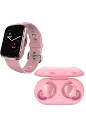 Galaxy Buds+ Pembe Bluetooth Uyumlu Kulaklık Hw13 Smartwatch Pembe Akıllı Saat 1058494