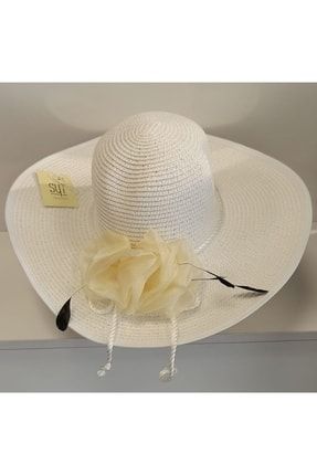 Beyaz Renk Hasır Şapka PY87300-08