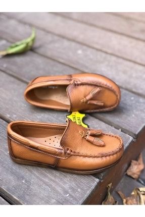 Kahverengi - Deri Püsküllü Timberland Anatomik Ayakkabı EY--NHT01107