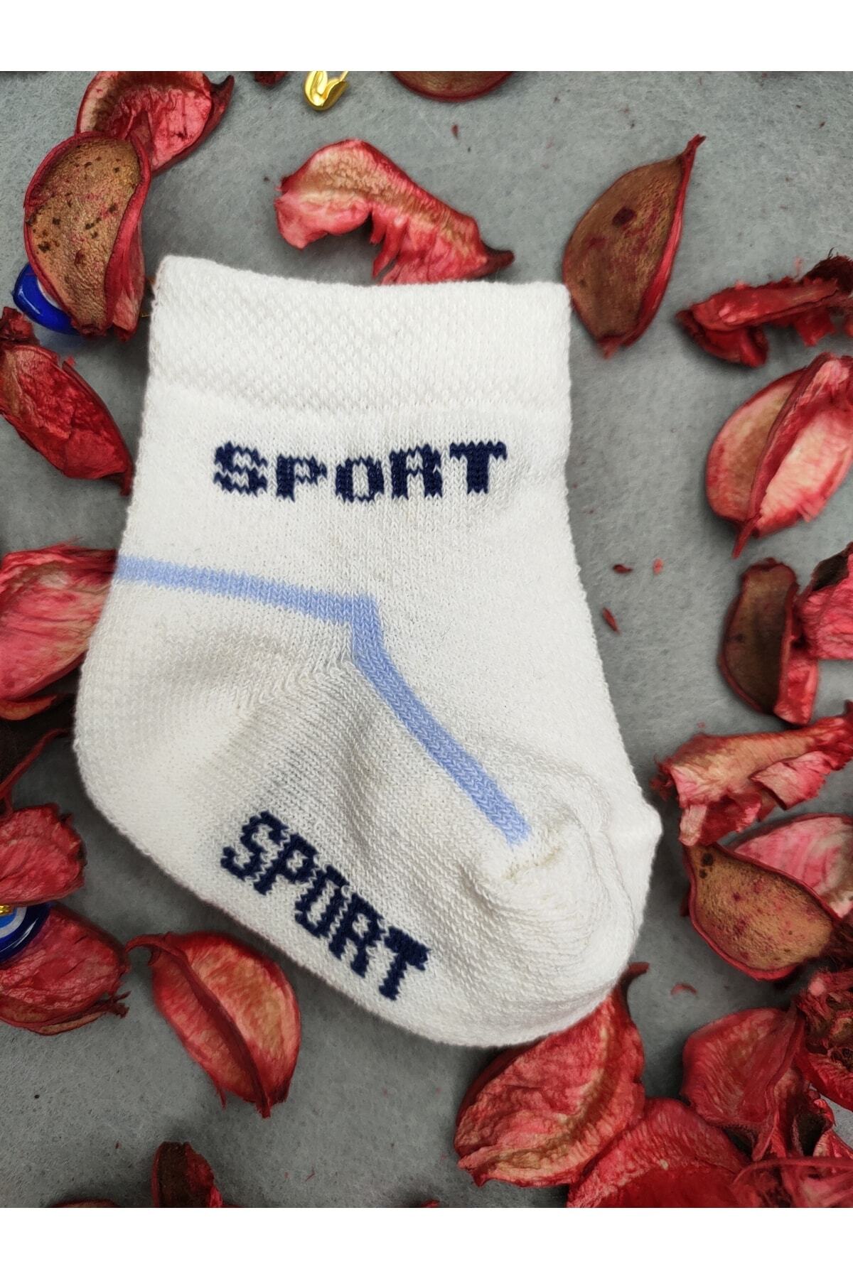 Akface-Sport Patterned 100% Cotton 3-Piece Baby Boy Socks 0-6 Months 5