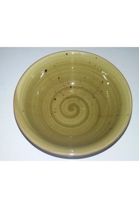 Tulü Porselen El Dekoru Hardal Sarısı Yeşil Çorba, Komposto Kasesi 1 Adet 110120i011