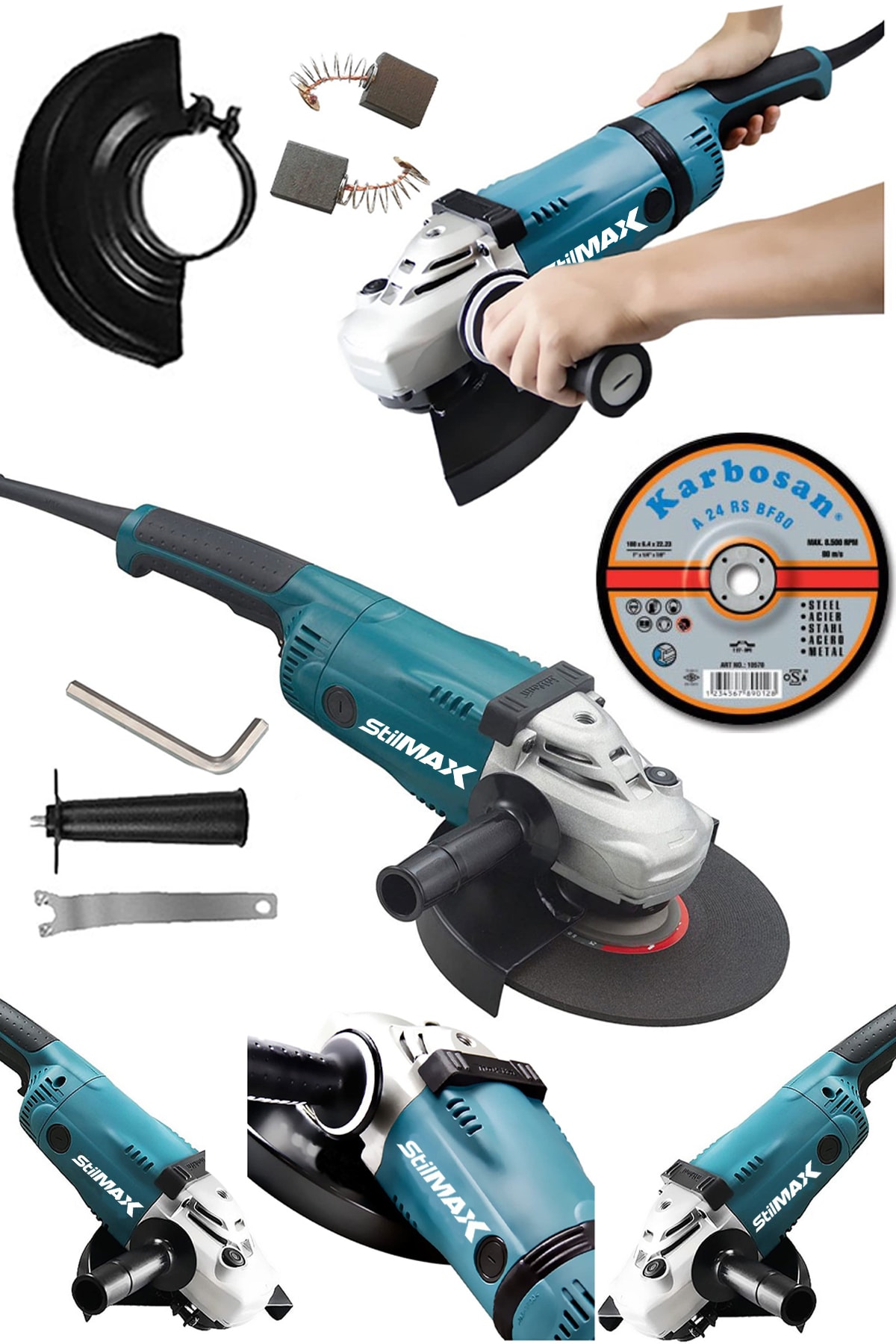 stilmax Bakır Sargılı Oto Dişli Yağlama Sistemi Jl9050 230 Mm 2700 Watt Taşlama Ve Kesme Makinesi + Taş