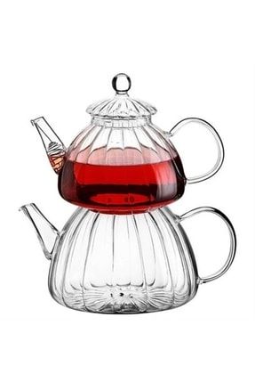 Ginata Isaya Dayanıklı Borosilikat Cam Çaydanlık 750 / 1300 Ml MEV0102