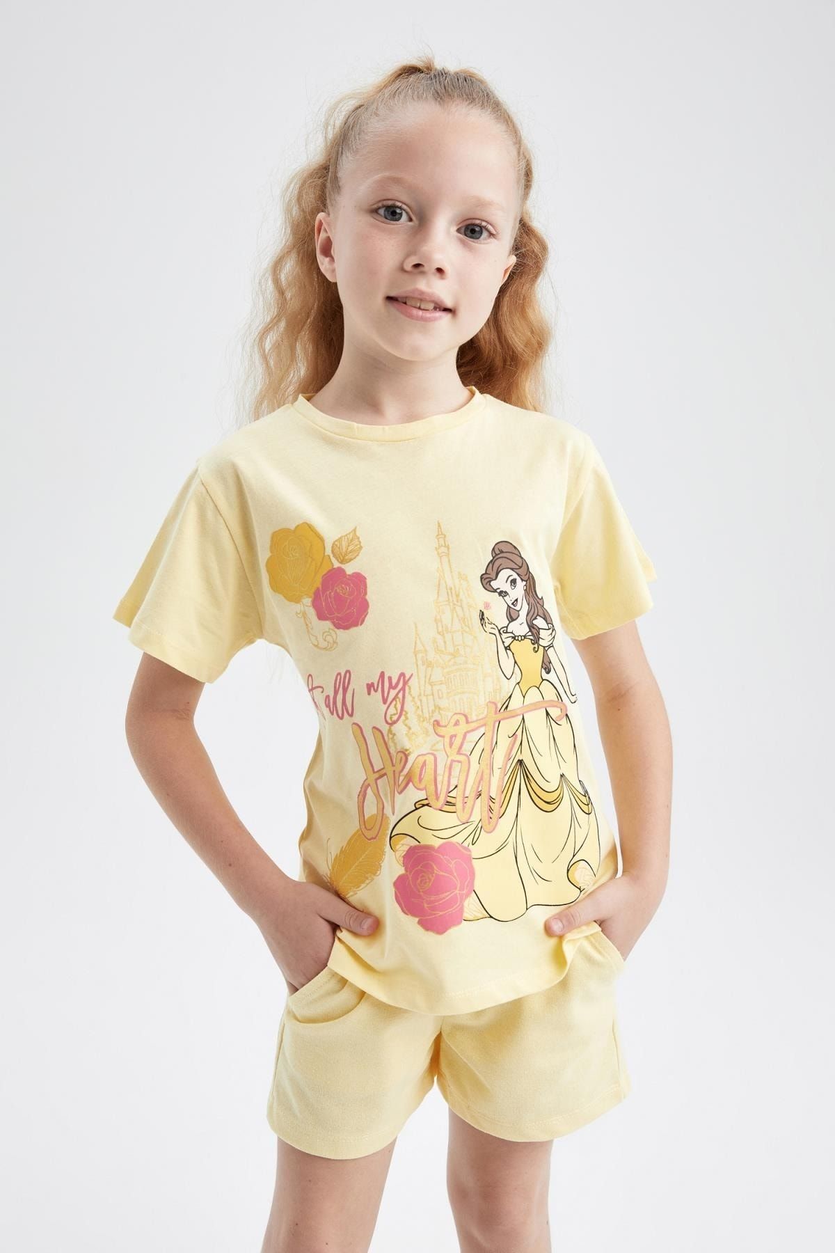 DeFacto T-Shirt Gelb Regular Fit