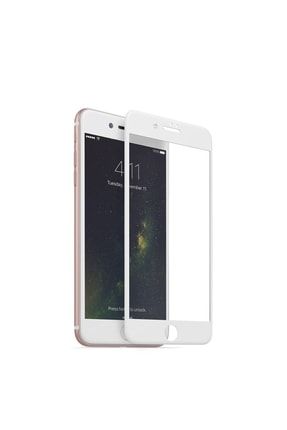Iphone 7 Plus 8 Plus Uyumlu Tam Kaplayan Kavisli Darbe Emici Telefon Ekran Koruyucu Cam Beyaz 5D.Temp.3226