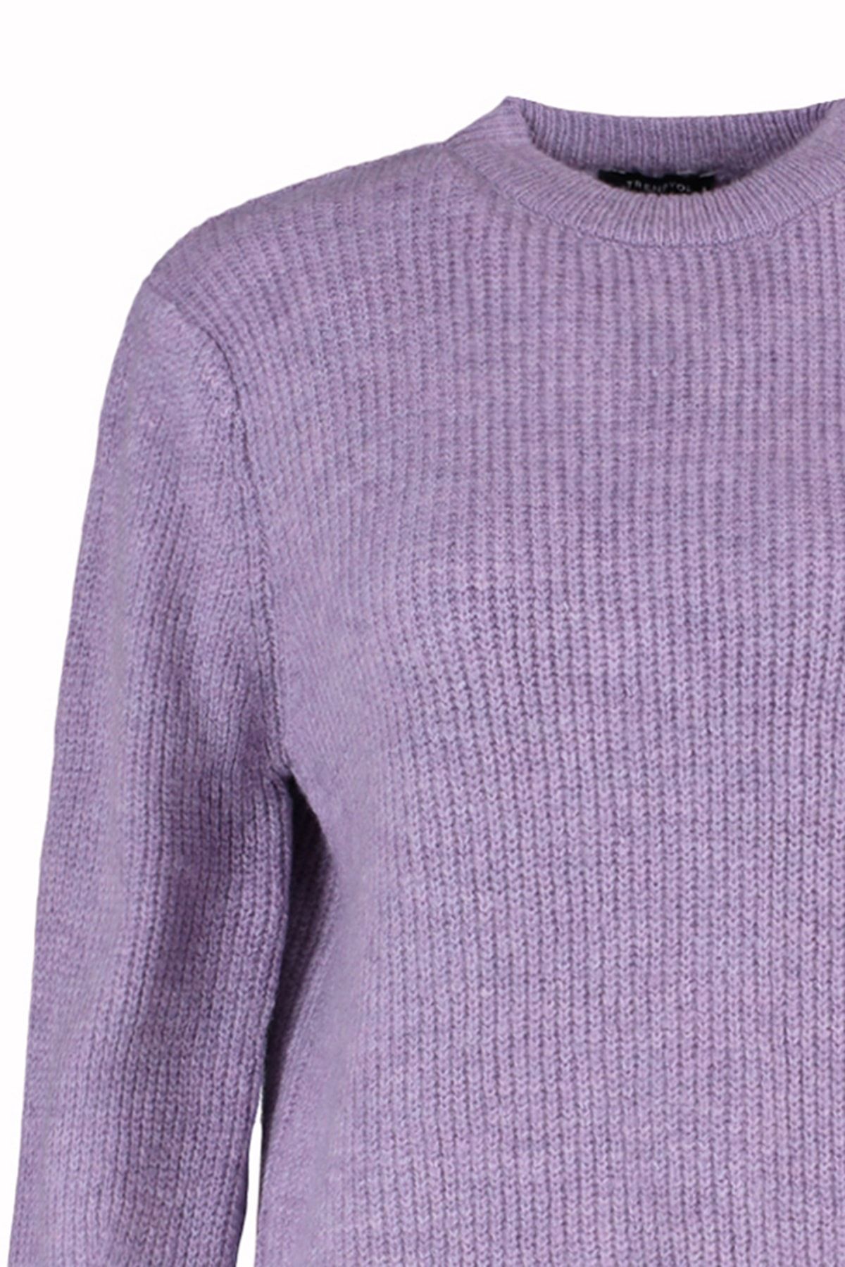 Trendyol Collection-Lilafarbener Basic-Strickpullover mit weicher Textur und weiter Passform TWOAW20FV0142 7