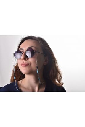 Tasarım Gözlük Zinciri Varisit ve Hematit Gözlük Aksesuarı glzk6