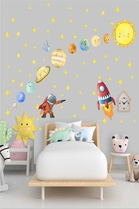 Mutlu Gezegenler Çocuk Odası Duvar Sticker d2750