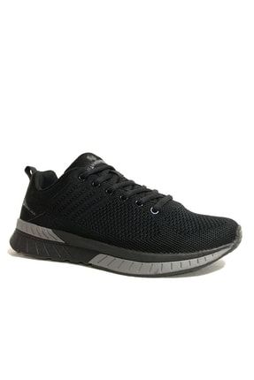 Siyah Gri Bağcıklı Sneakers Spor Ayakkabı 1803050416