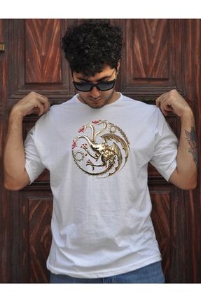 Game Of Thrones Targaryen Baskılı Erkek Oversize T-shirt GT2