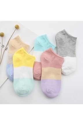5 Çift Koton Şeker Kız Düz Renk Kadın Patik Çorap ddd-077çrmnyaçkş
