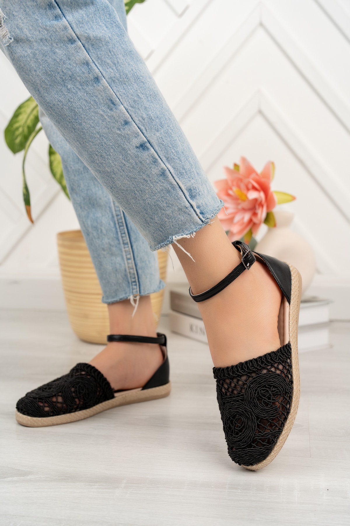 Moda Değirmeni Kadın Dantelli Sandalet Md1058-123-0001