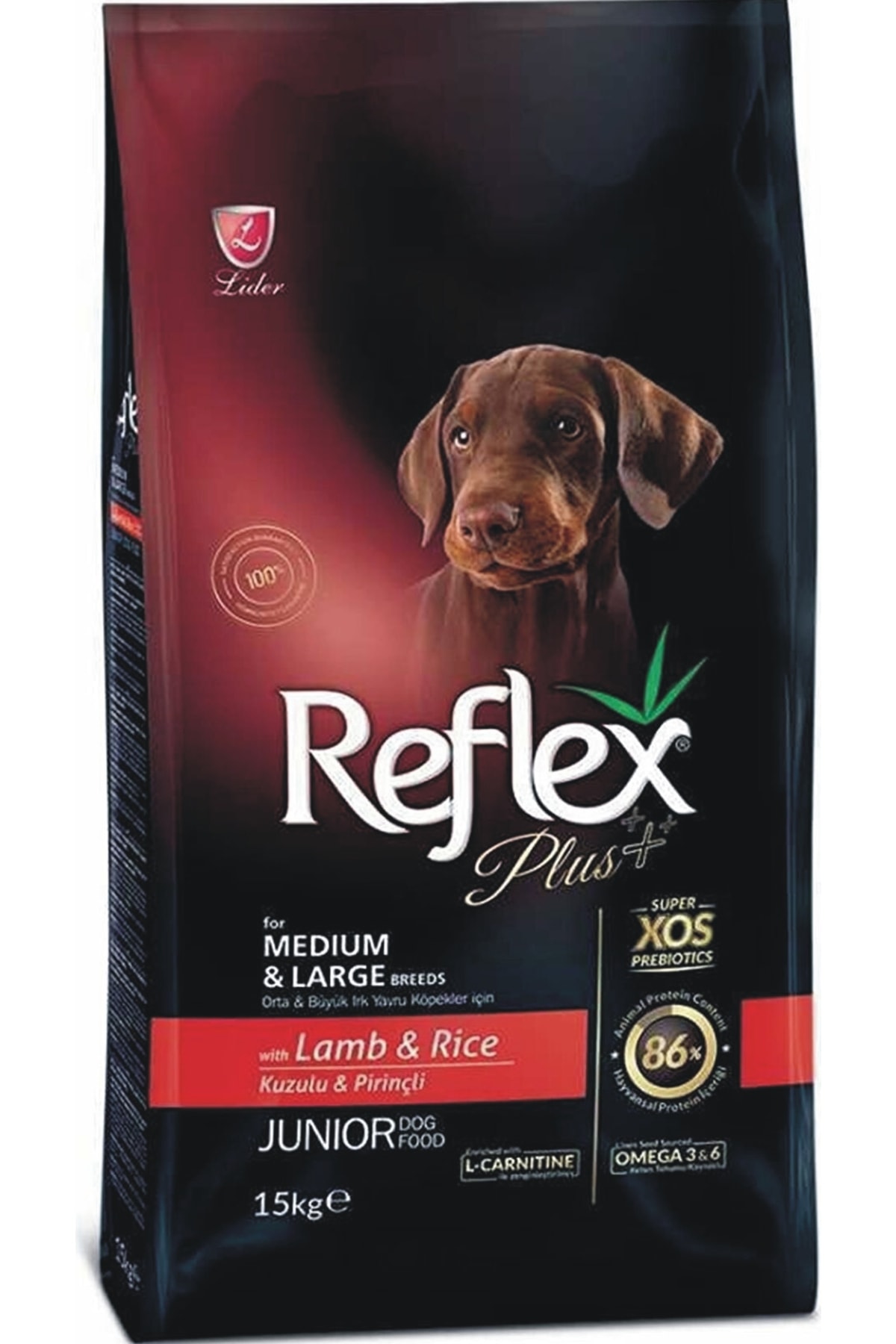 Reflex Yavru Köpek Maması Junior Orta Ve Büyük Irk Kuzu Etli Ve Pirinçli