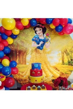 100 Adet Pamuk Prenses Renkler Metalik Balon Ve Balon Zinciri Sarı Kırmızı Lacivert Konsept Parti PS00014