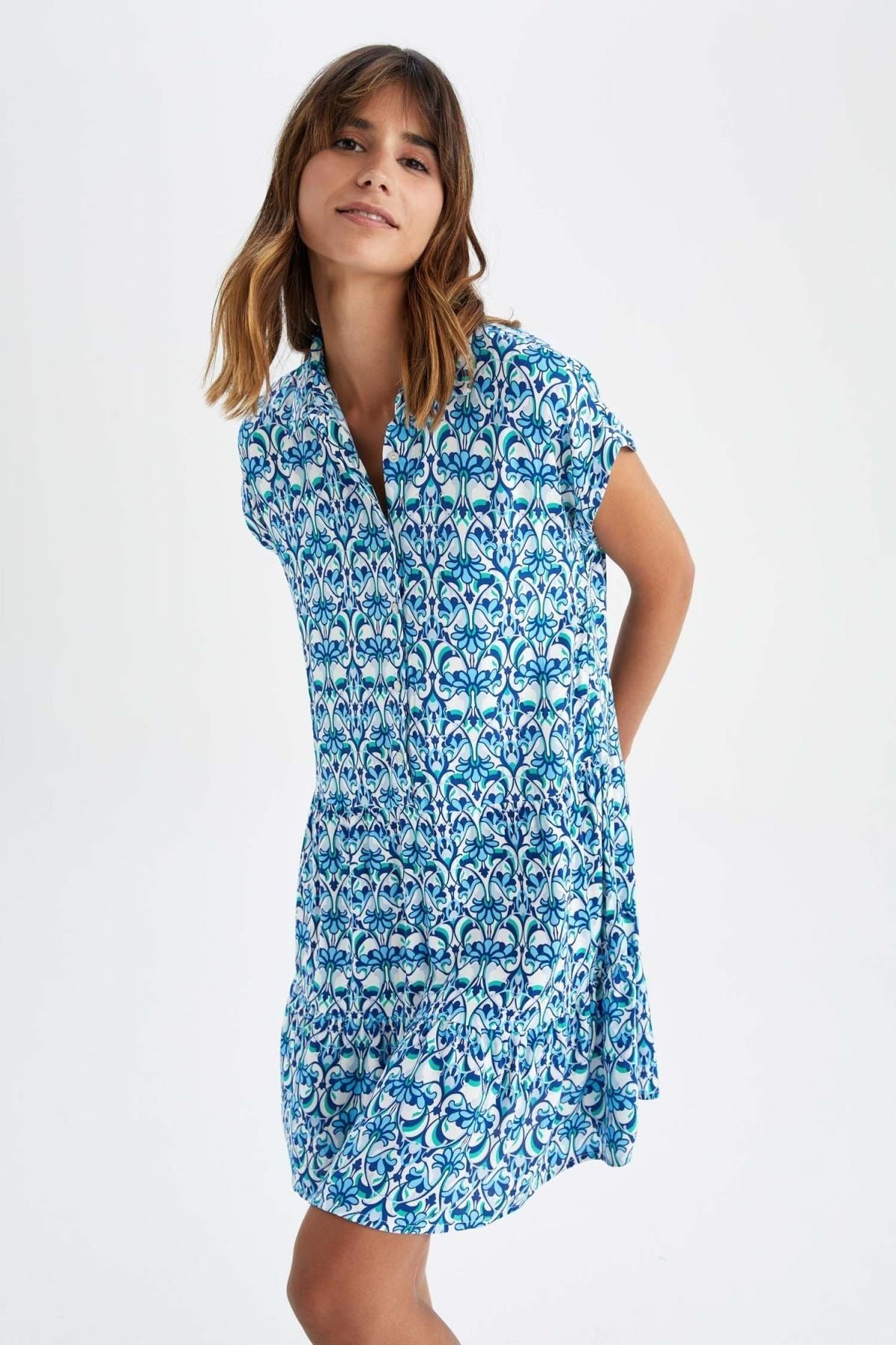 DeFacto Kleid Blau A-Linie