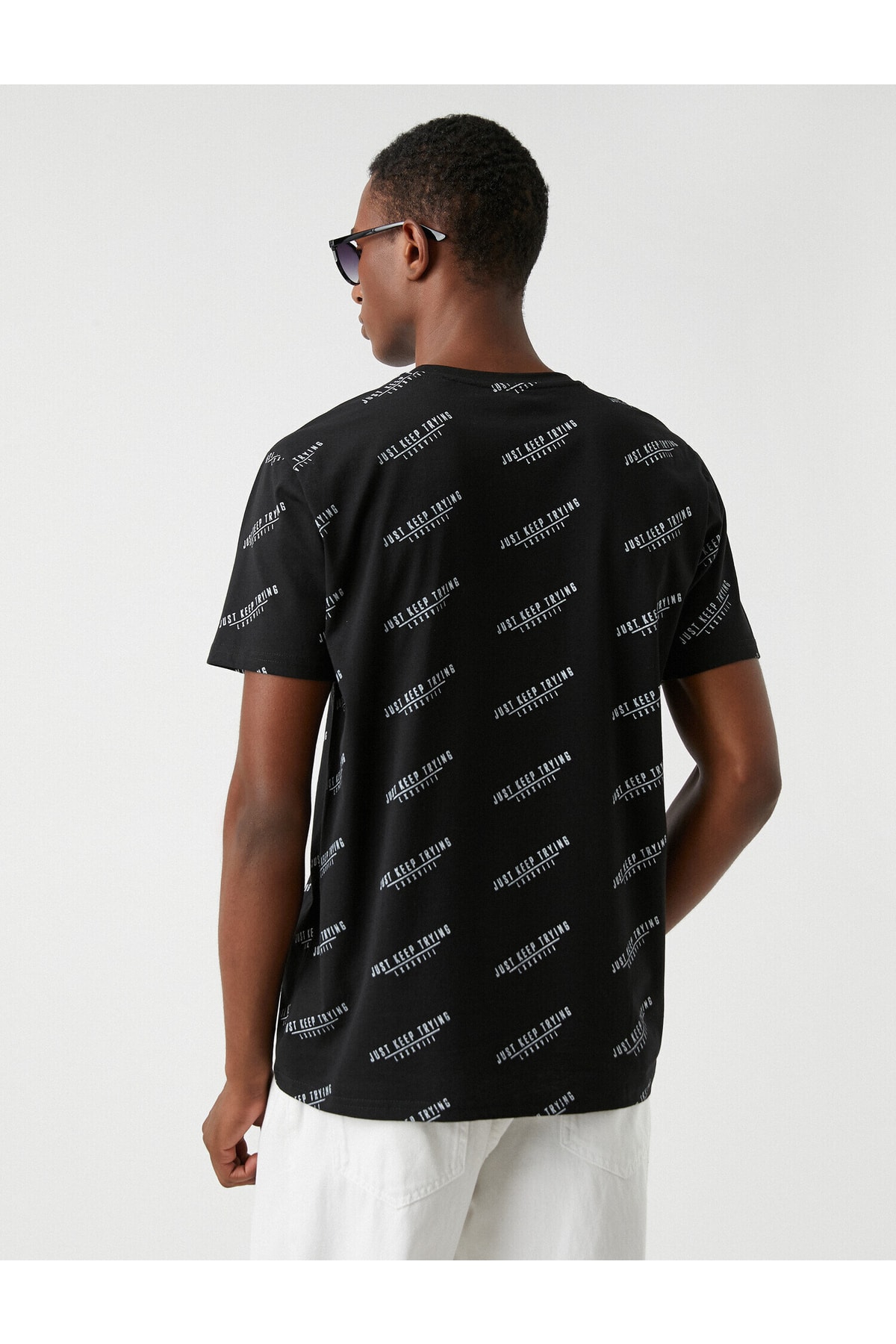 تیشرت مردانه مشکی کوتون | 3WAM10054HK اورجینال - تصویر 5