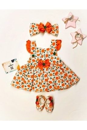 Kız Bebek Mandalina Modelli Elbise Takımı ERAY3