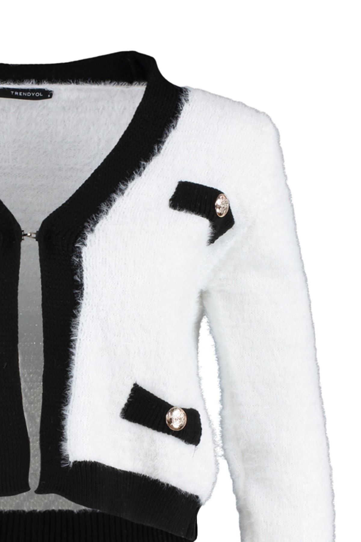Trendyol Collection-Dzianinowy kardigan w kolorze ecru TWOAW22HI0048 8