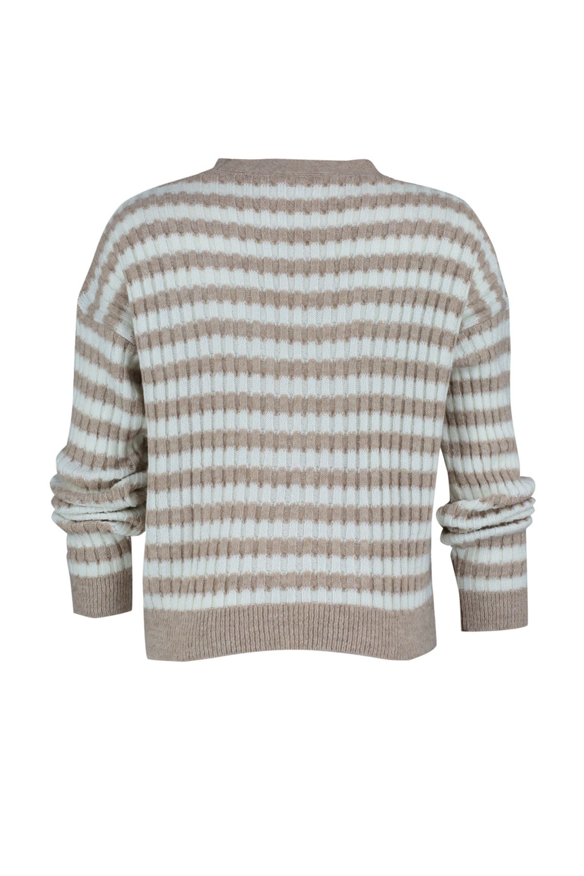 Trendyol Collection-Плетена жилетка с камилски райета с мека текстура - TWOAW23HI00266 6