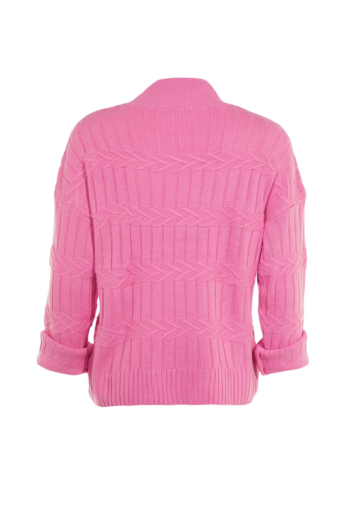 TRENDYOLMİLLA Pembe Örgü Detaylı Triko Kazak TWOAW23KZ01033 CG8514