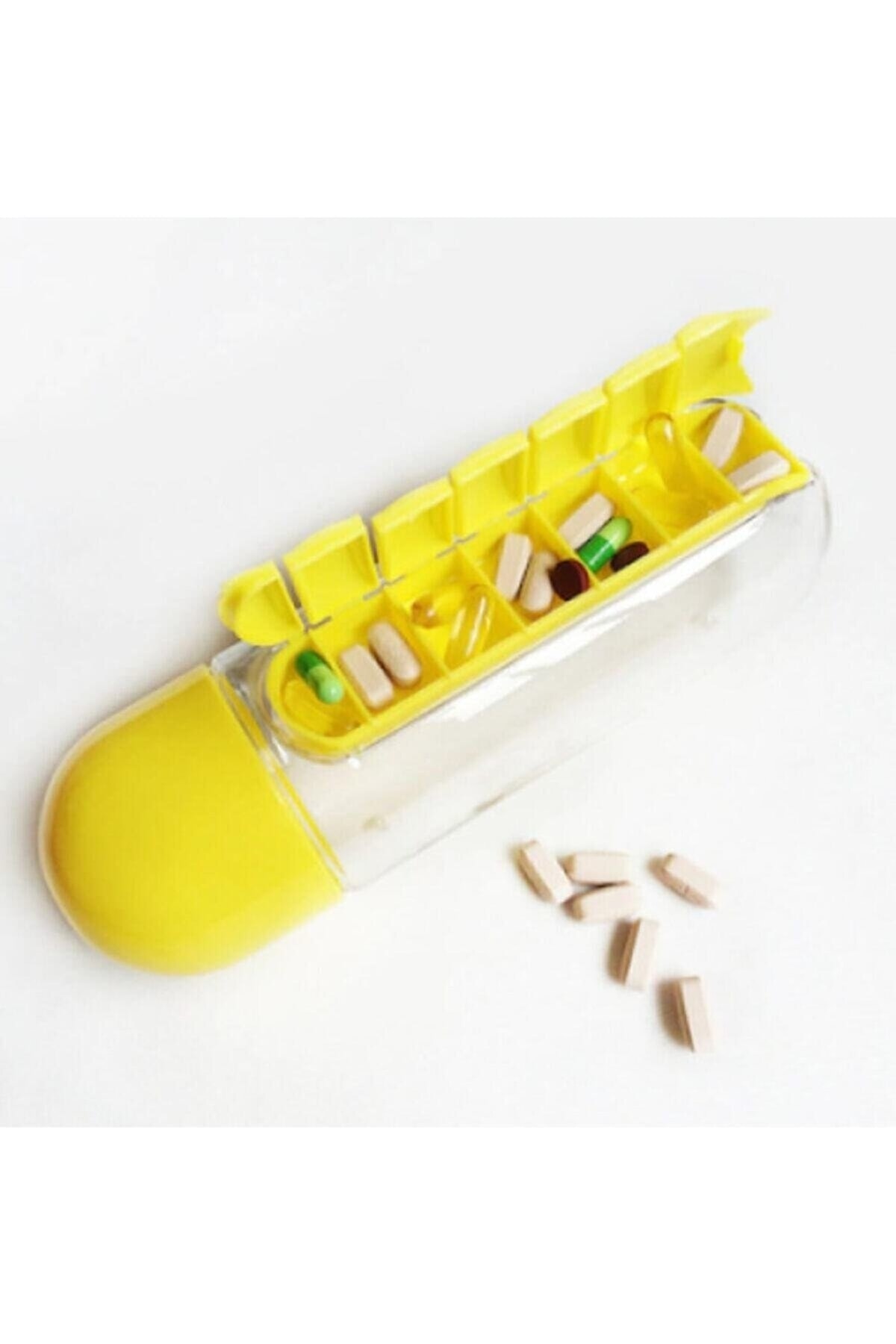 TeknoClass 600 Ml Dahili 7 Günlük Ilaç Organizer Su Şişesi