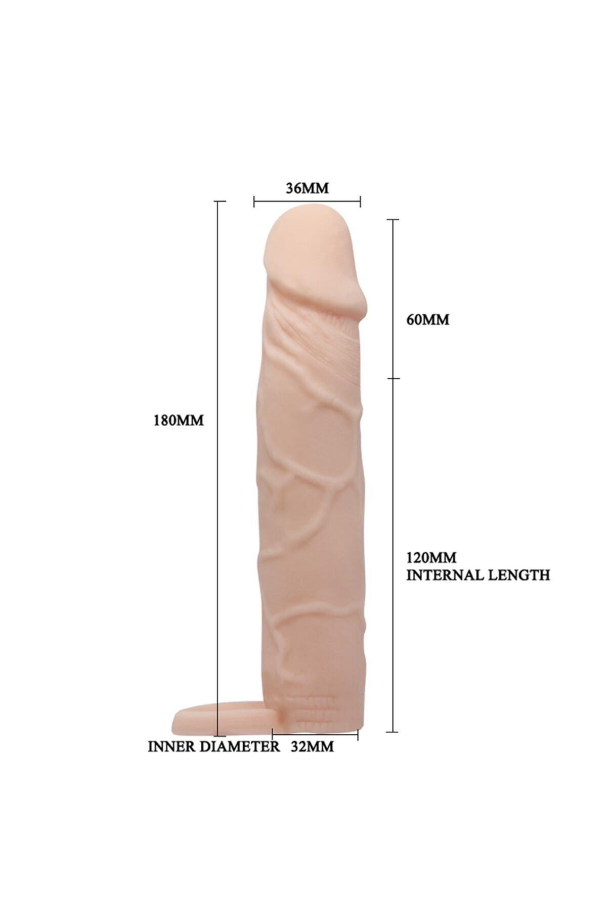 Extended 6 Cm Dolgulu Realistik Penis Kılıfı Uzatmalı 7