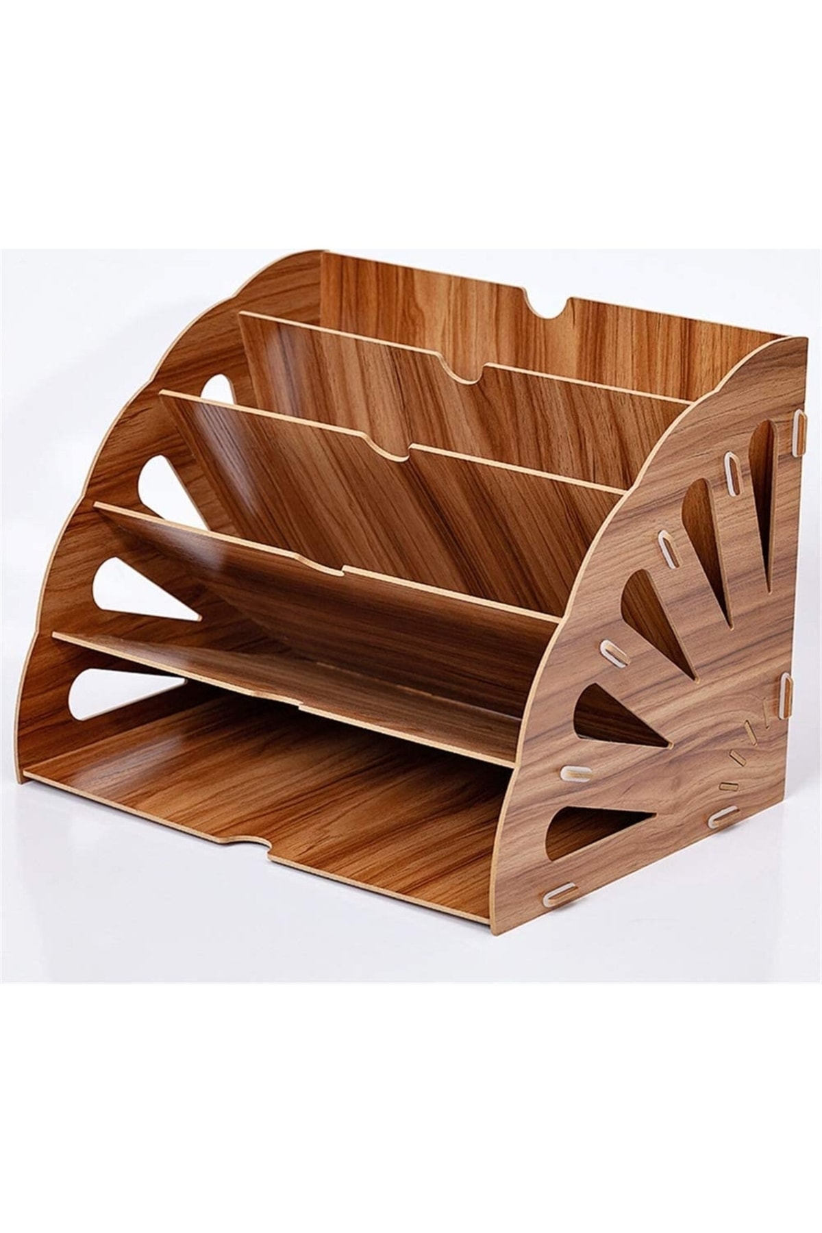 Genel Markalar Ahşap Dekoratif Evrak Rafı Dosya Düzenleyici Masaüstü Toplayıcı Ceviz
