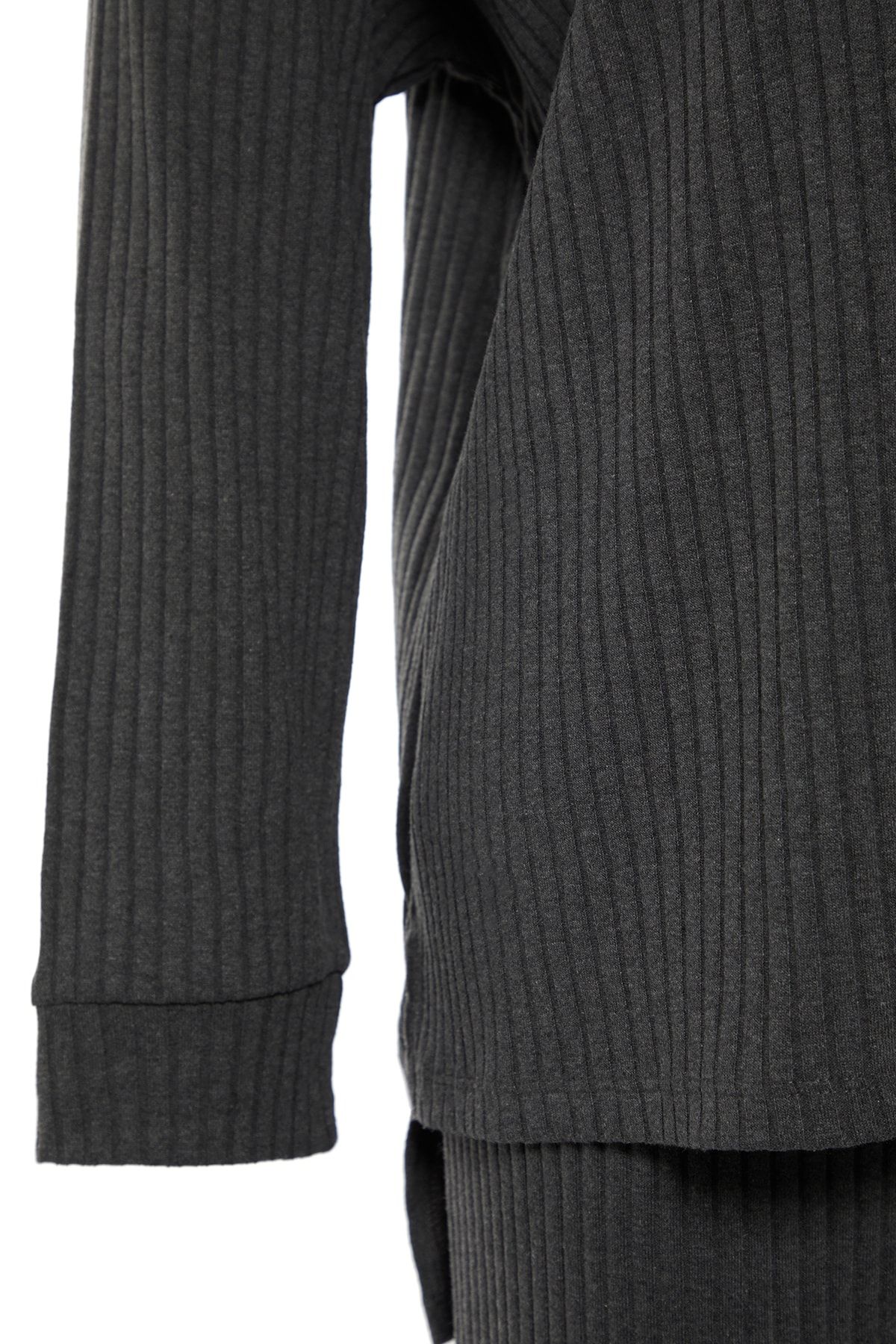 Trendyol Curve-Anthracite Color Hooded Neck Relaxed Fit Knitted Camisole Plus Size Suit - Tbbaw23Cp00016 7