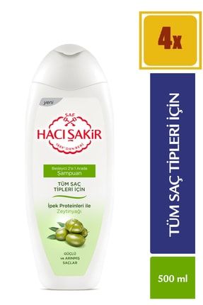 Tüm Saç Tipleri Için Zeytinyağı Şampuan 500 Ml 4 Adet hacı zeytınyaglı 4
