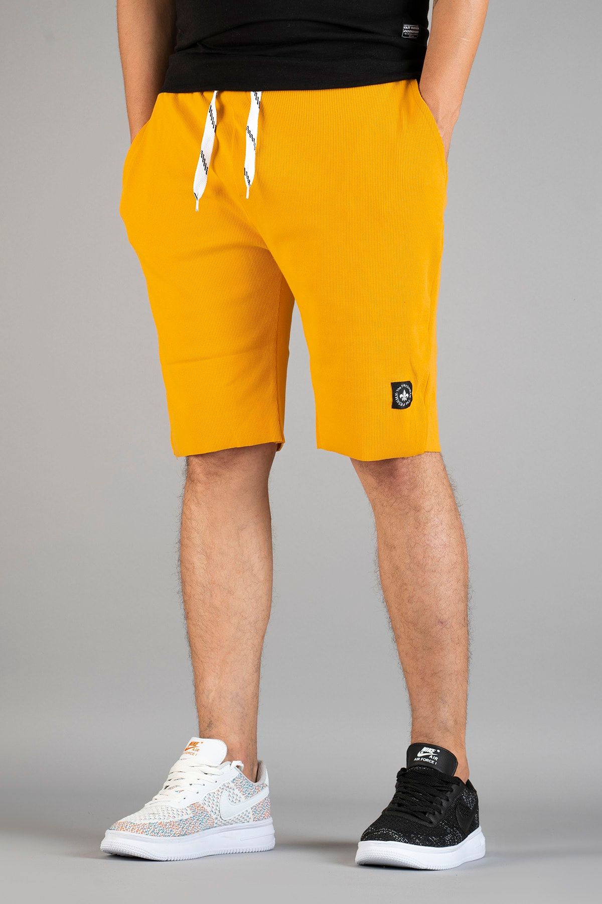 Yellow jogger shorts deals
