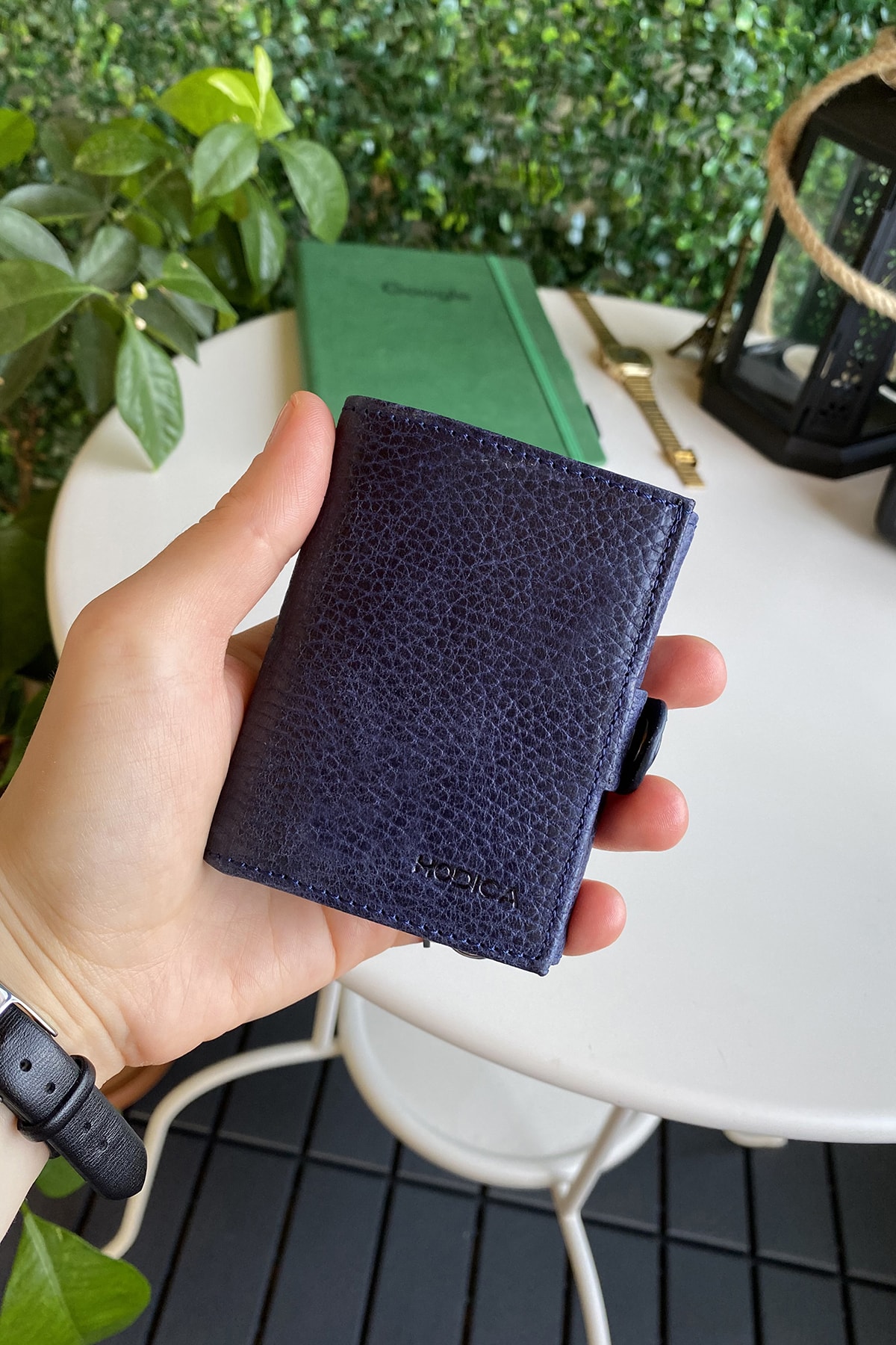 Montana - Genuine Leather Minimalist Foldable Navy Blue Wallet, 6-Card Compartment, Coin Compartment