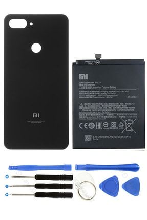 Xiaomi Mi 8 Lite Uyumlu Batarya Pil Bm3j + Arka Kapak Batarya Pil Kapağı + Tamir Seti Siyah TYC00494252023