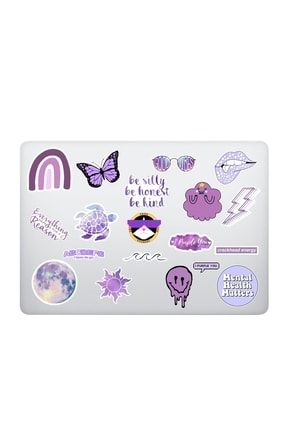 Vsco Purple Mor Temalı Laptop Notebook Tablet Sticker Seti PR-01