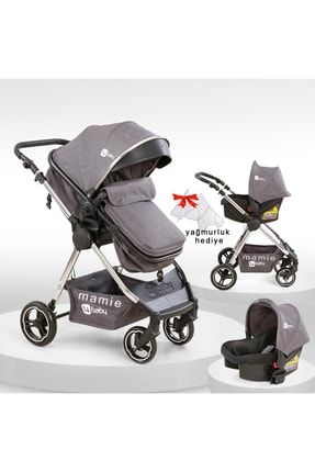 4 Baby Safran Premium Plus Travel Sistem Bebek Arabası + Yağmurluk Krom Kaplama Özel Seri