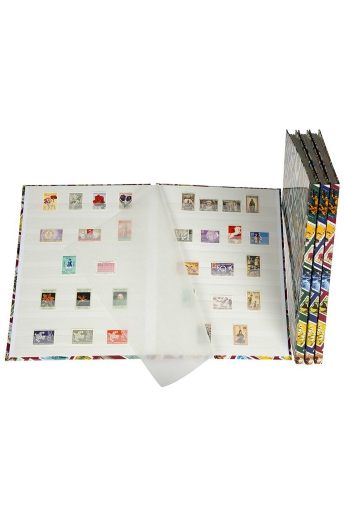 Leuchtturm-Hobby W16 Stamp Book - A4، 8 ورقات، 16 ورقة، خلفية بيضاء، غطاء أزرق 2