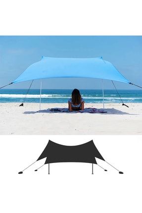 Mavi Gölgelik Tente Plaj Şemsiyesi 3455216399