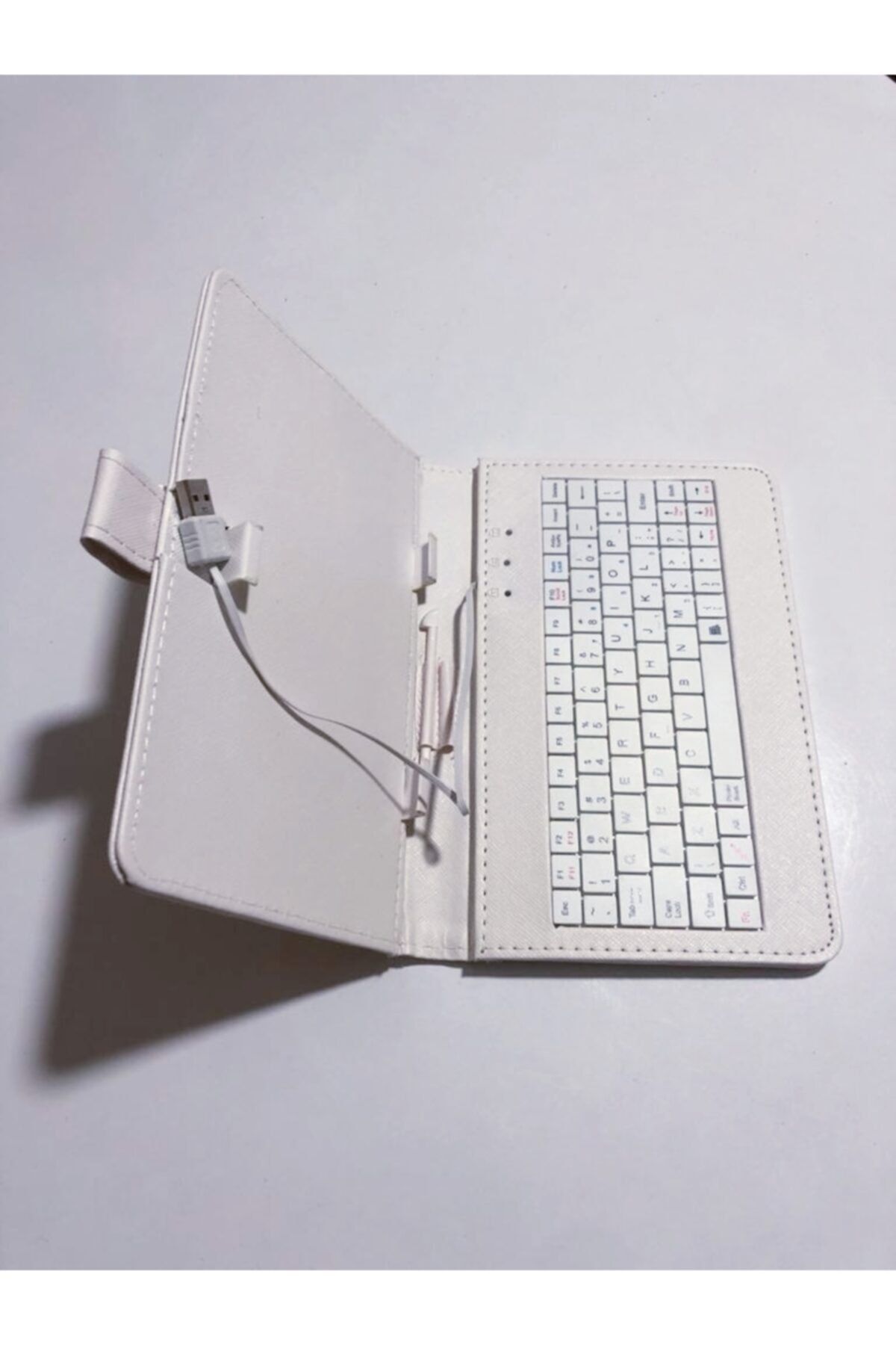 10 inc universal beyaz klavyeli tablet kilif