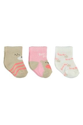 Kız Bebek 3'lü Çorap Set 0-6 Ay Kahverengi D3E571914SS1