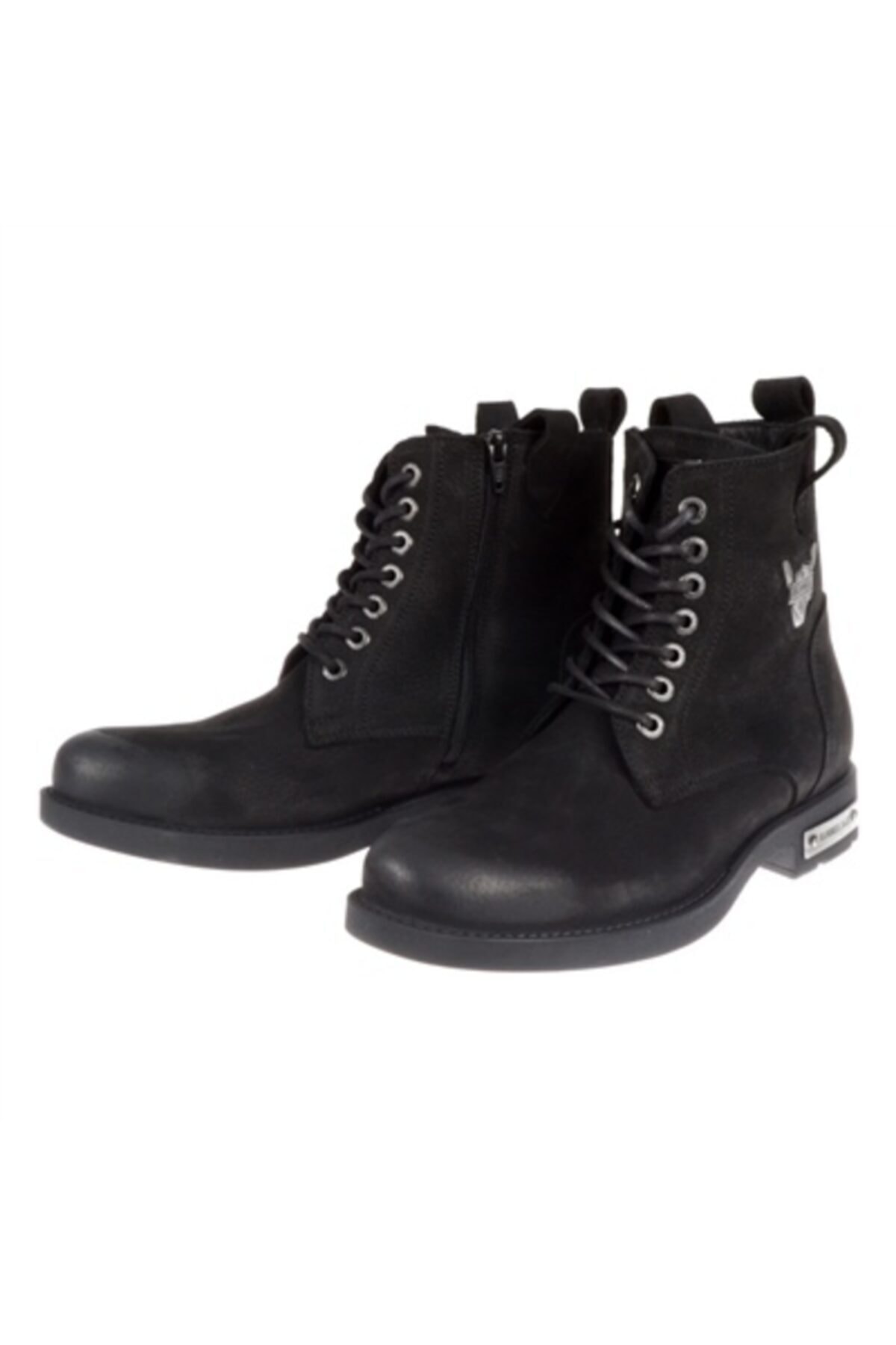بوت Hammer Jack بلند چرم طبیعی مردانه مشکی Nubuck اورجینال - تصویر 4