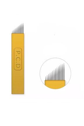 14 Pin Microblading Iğnesi 14 Numara Iğne 0.25mm Sarı Blades 10 Adet YELLOW025MM14PIN