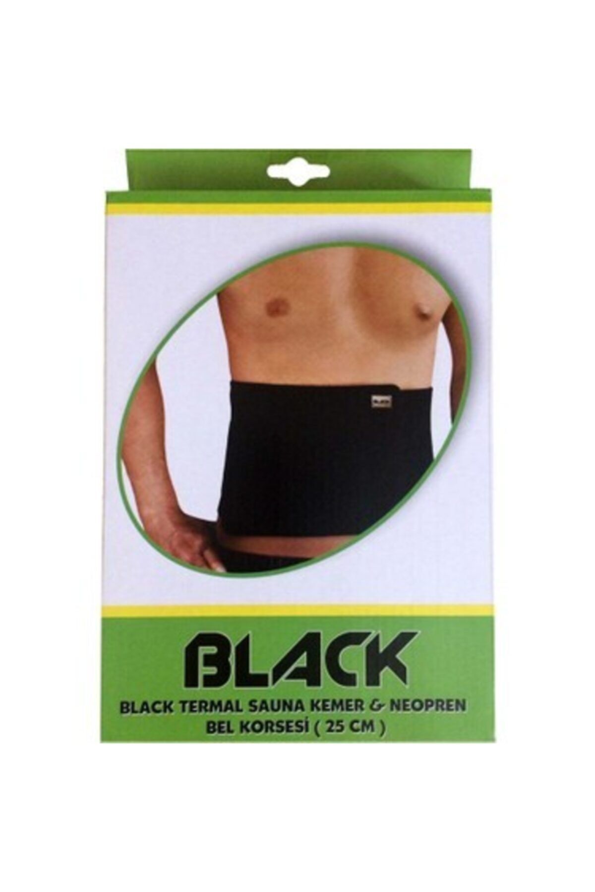 BLACK Povit Fitness Termal Sauna Kemer Neopren Bel Korsesi 25-120 Cm Blk00510