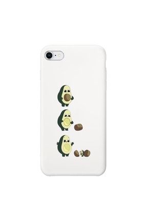 Iphone 7 Beyaz Lansman Avocados Desenli Telefon Kılıfı IP7LN-003
