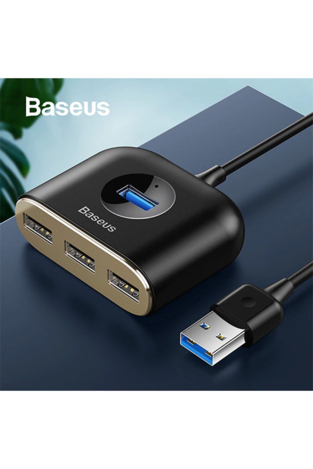 Baseus-Square Round 4in1 Usb Hub Adapter (Usb3.0 To Usb3.0*1+usb2.0*3) 1m 3