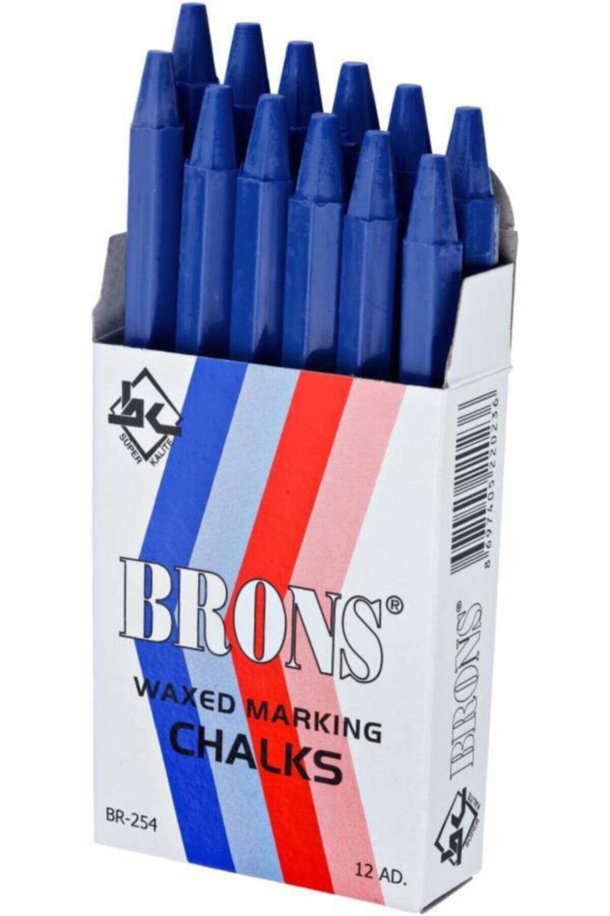 Brons Tebeşir Yuvarlak Yağlı Mavi 12 Li Br 254 / Brons