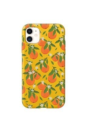 Iphone 11 Sarı Renkli Silikon Portakal Bahçesi Telefon Kılıfı 13294