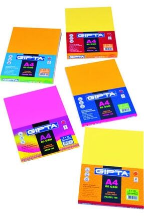Pastel-50 A4 80 gram Renkli Fotokopi Kağıdı 50 Lik Paket (5 Renk X 10 Yaprak) 1512 GIPTA-4-1512000-2211