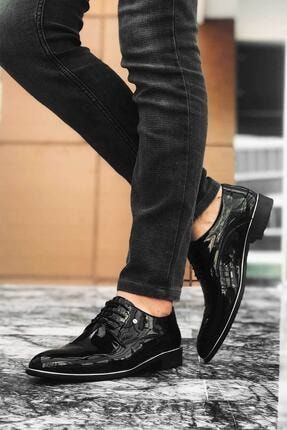 Erkek Siyah Rugan Damatlık Klasik Ayakkabı Rgn-570 Tamboğa 570 Erkek
