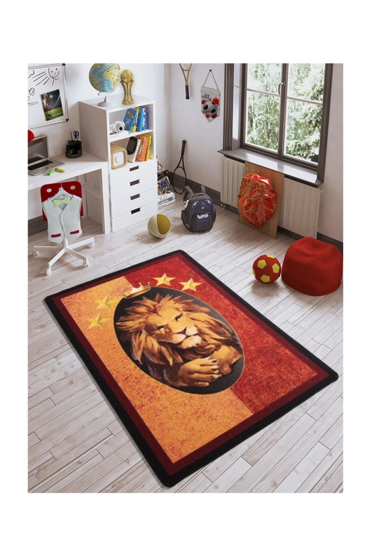 confetti 133x190 cm aslan galatasaray gs sari kirmizi genc oda hali fiyati yorumlari trendyol