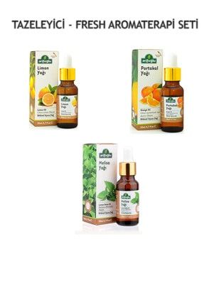 3 Lü Fresh Tazeleyici Aromaterapi Seti (limon Yağı - Portakal Yağı - Melisa Yağı) freshset01