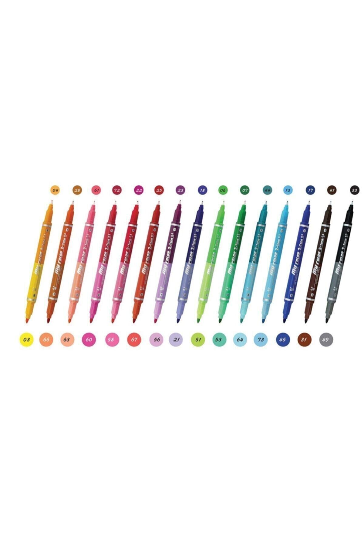 Dong-A 2 Çift Taraflı Çift Renkli Ince Kalın Keçeli Kalemler